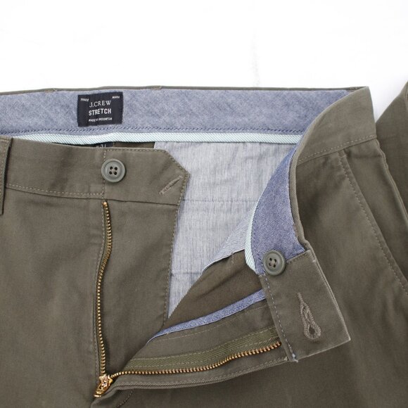 NEW J CREW Pants Mens 31 Chino Stretch 250 Skinny Flat Front Mid Rise green - Picture 10 of 16